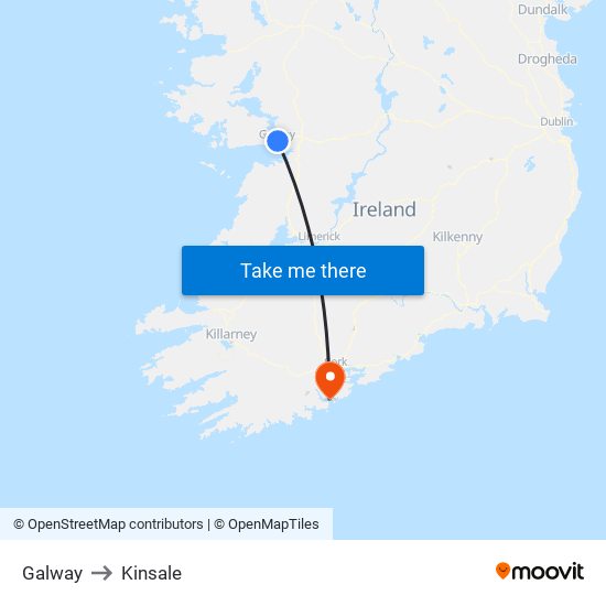 Galway to Kinsale map