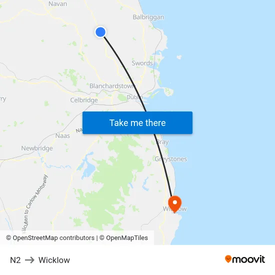 N2 to Wicklow map
