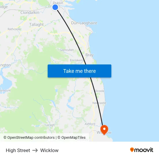 High Street to Wicklow map
