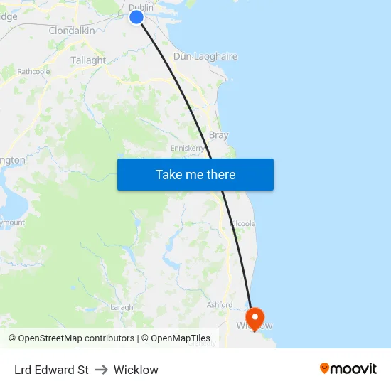 Lrd Edward St to Wicklow map