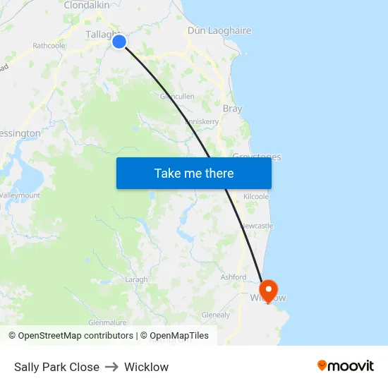 Sally Park Close to Wicklow map