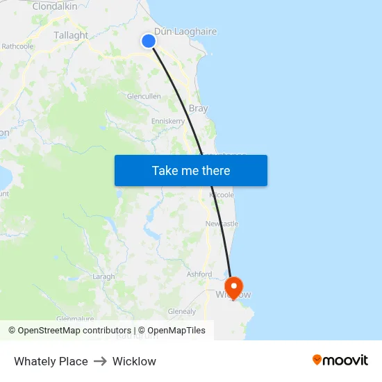 Whately Place to Wicklow map