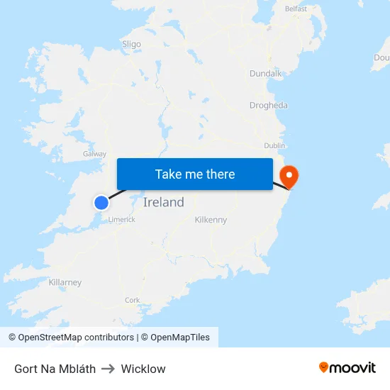 Gort Na Mbláth to Wicklow map