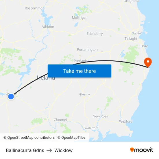 Ballinacurra Gdns to Wicklow map