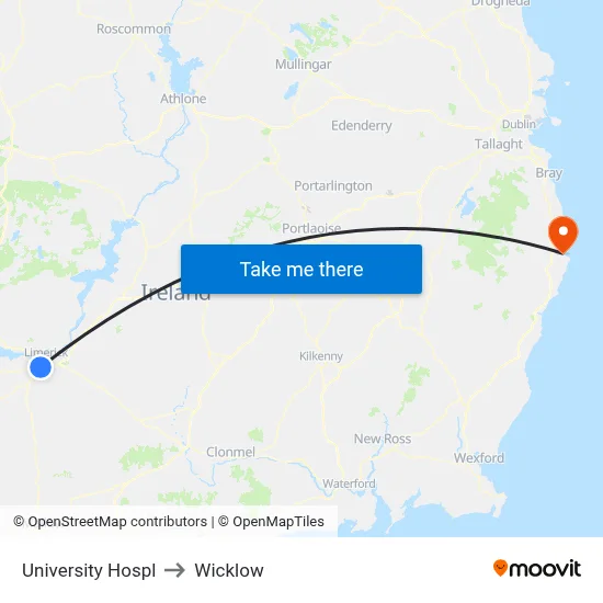 University Hospl to Wicklow map