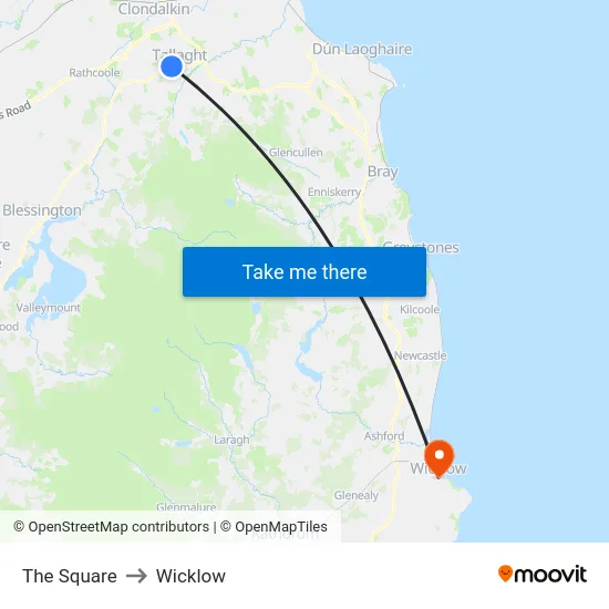 The Square to Wicklow map