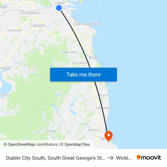 Dublin City South, South Great George's Street to Wicklow map