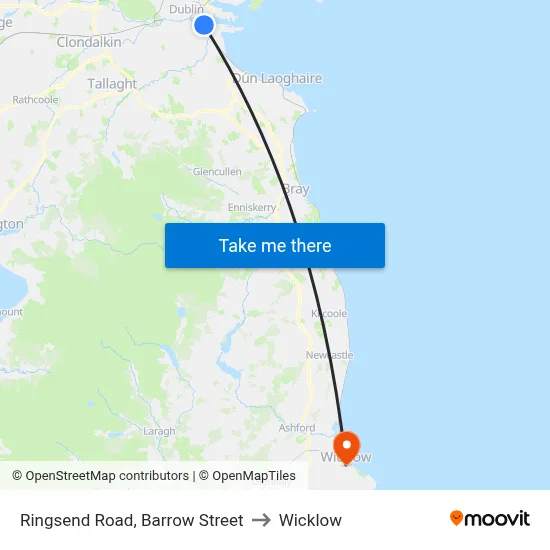 Ringsend Road, Barrow Street to Wicklow map