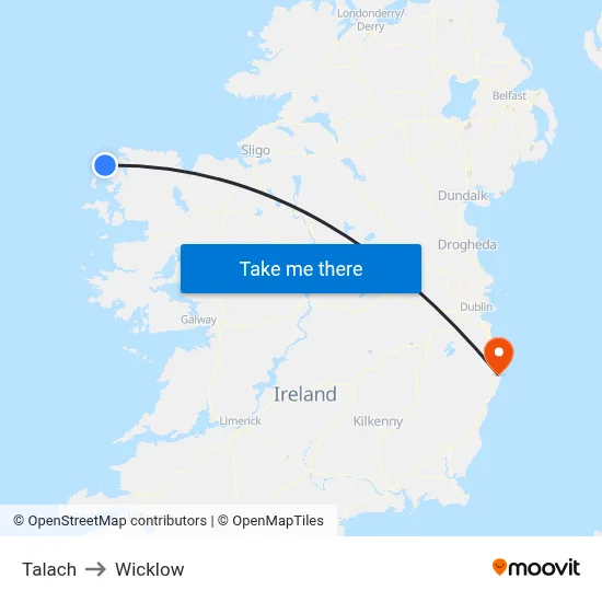 Talach to Wicklow map