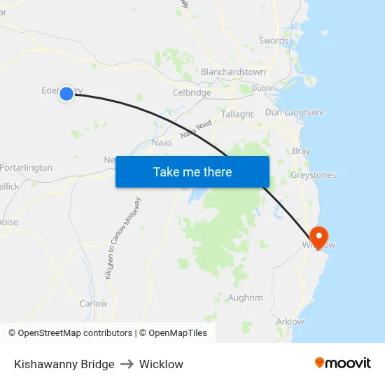 Kishawanny Bridge to Wicklow map