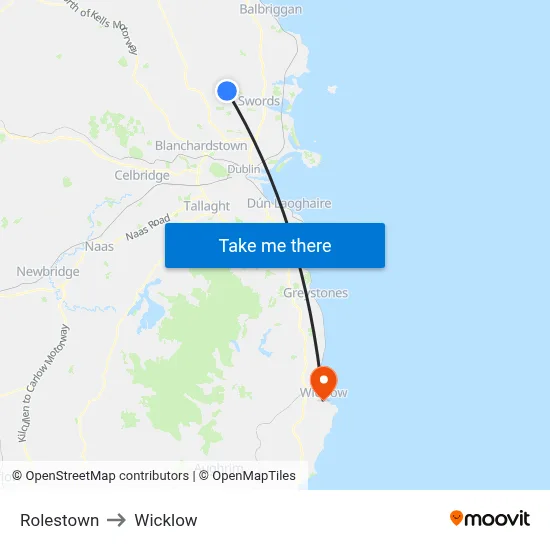 Rolestown to Wicklow map