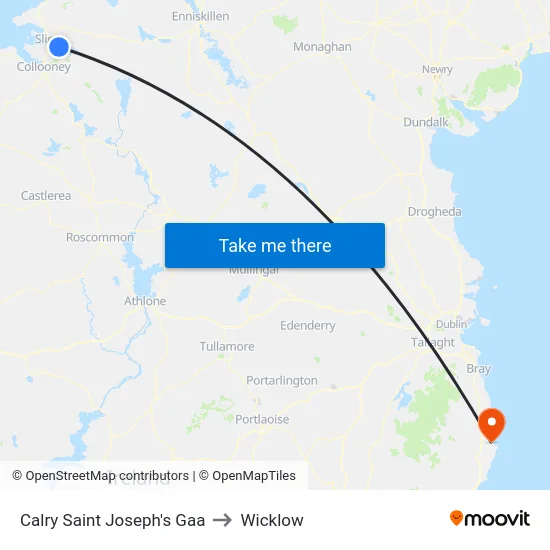 Calry Saint Joseph's Gaa to Wicklow map
