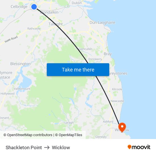 Shackleton Point to Wicklow map