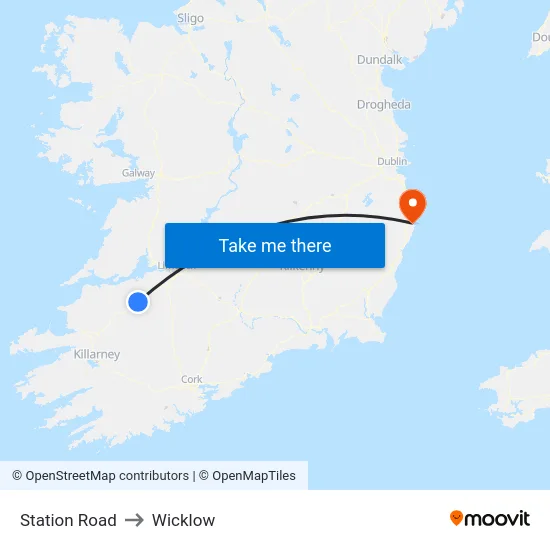 Station Road to Wicklow map