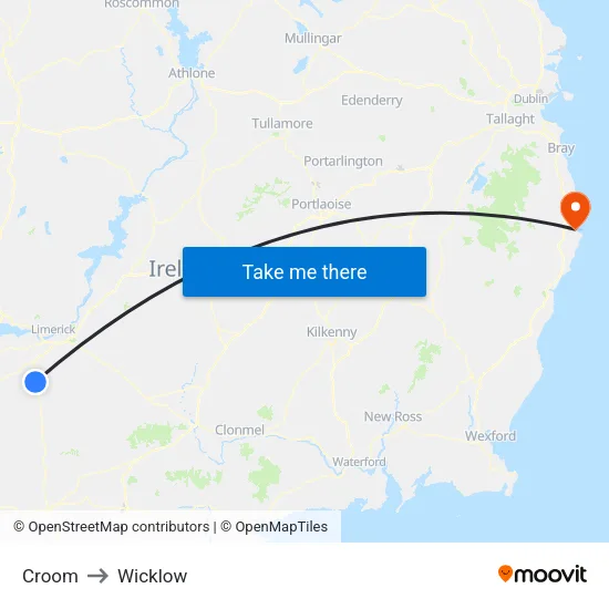 Croom to Wicklow map