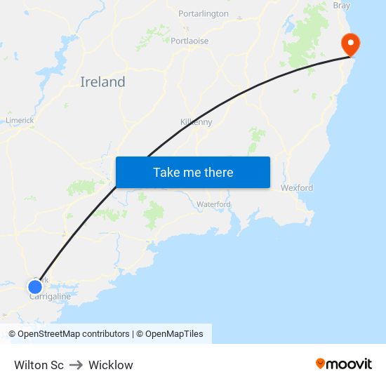 Wilton Sc to Wicklow map