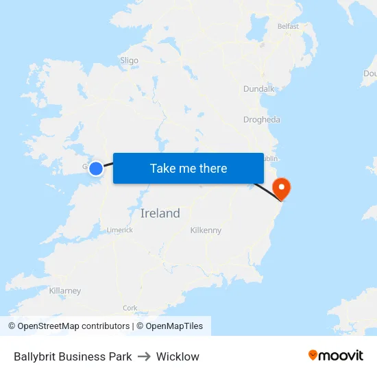 Ballybrit Business Park to Wicklow map