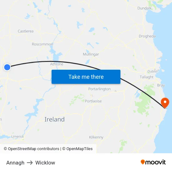 Annagh to Wicklow map
