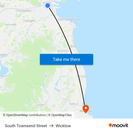 South Townsend Street to Wicklow map