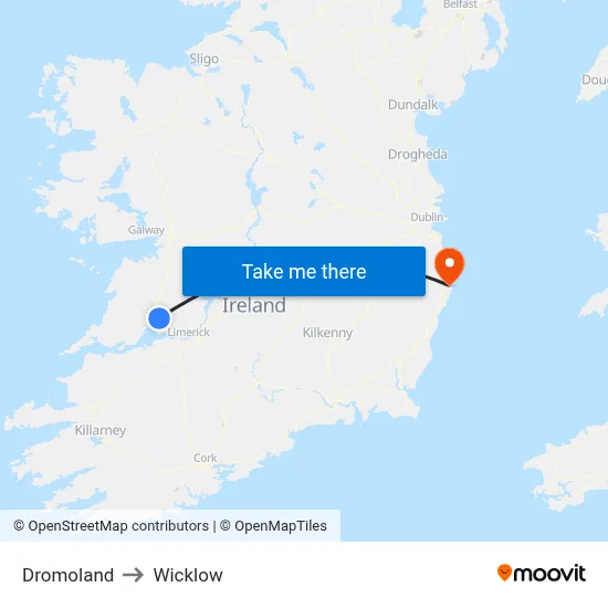Dromoland to Wicklow map