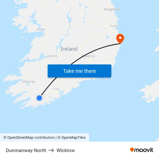 Dunmanway North to Wicklow map