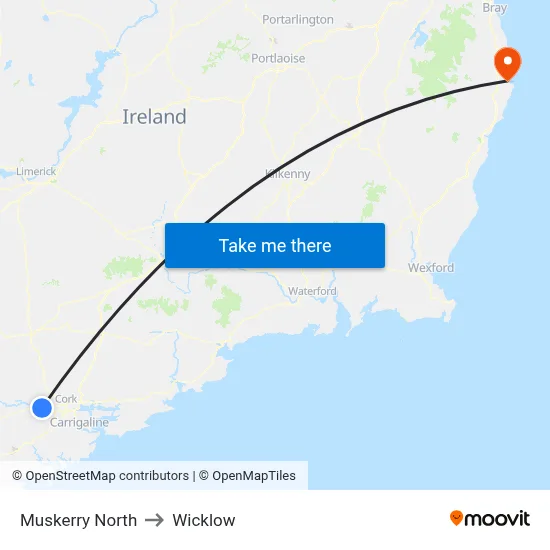 Muskerry North to Wicklow map