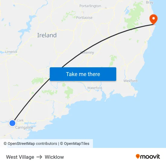 West Village to Wicklow map