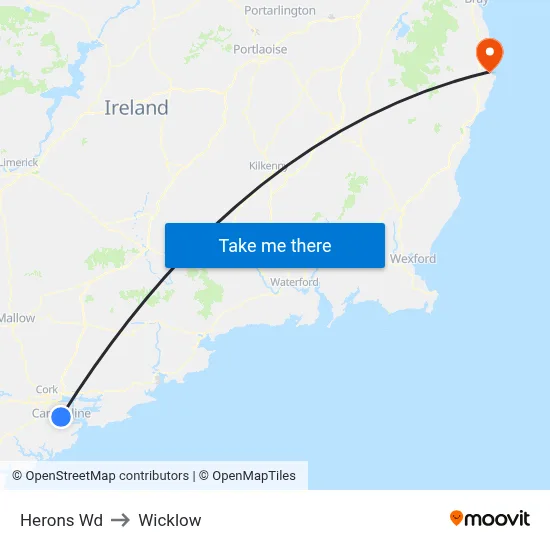 Herons Wd to Wicklow map