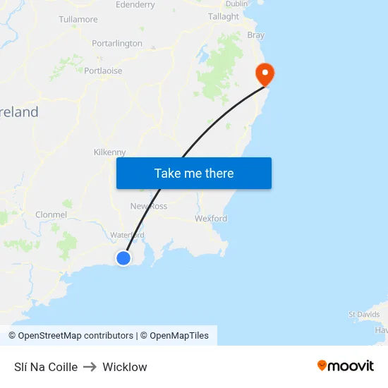 Slí Na Coille to Wicklow map