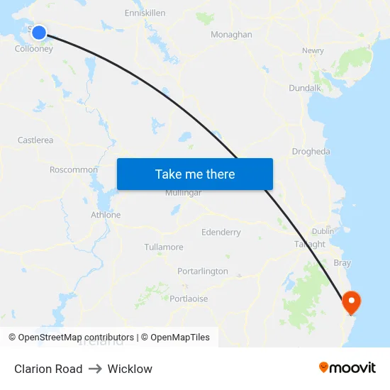 Clarion Road to Wicklow map