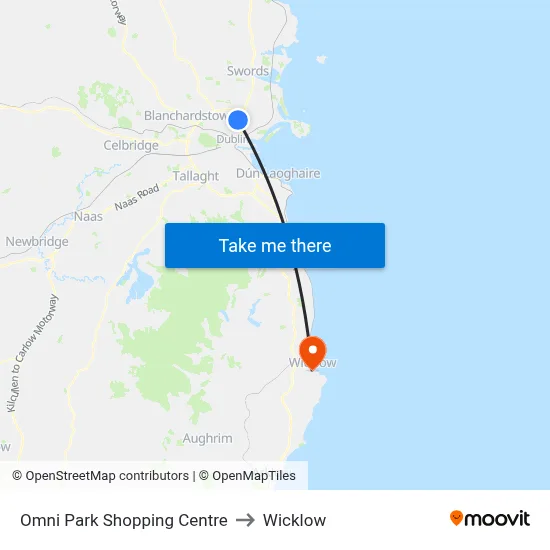 Omni Park Shopping Centre to Wicklow map