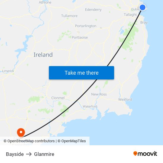 Bayside to Glanmire map
