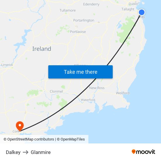 Dalkey to Glanmire map