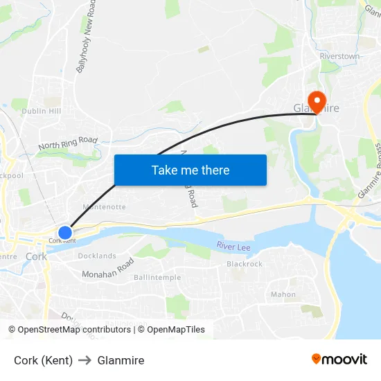 Cork (Kent) to Glanmire map