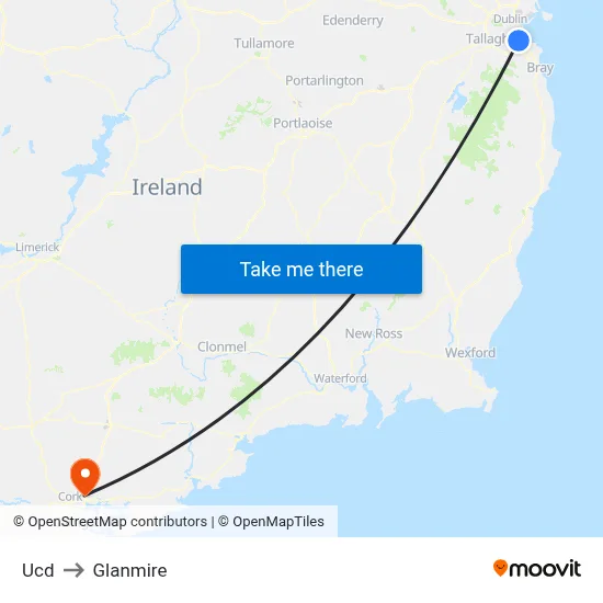 Ucd to Glanmire map