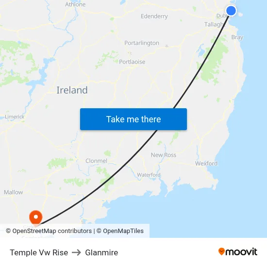 Temple Vw Rise to Glanmire map