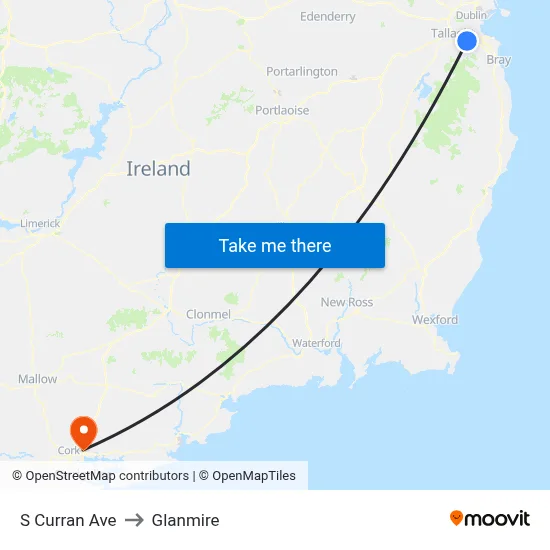 S Curran Ave to Glanmire map