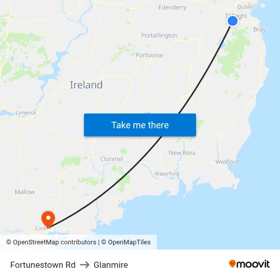 Fortunestown Rd to Glanmire map