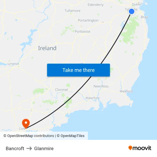 Bancroft to Glanmire map