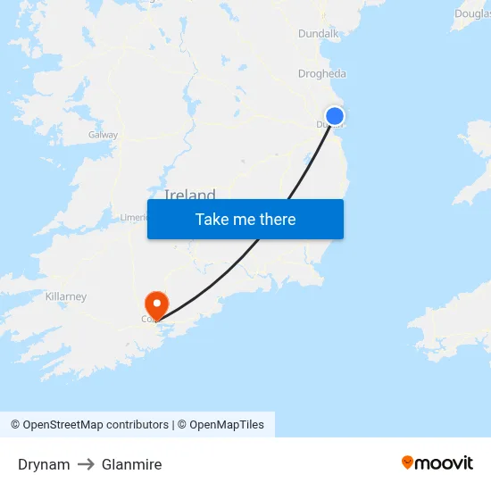 Drynam to Glanmire map