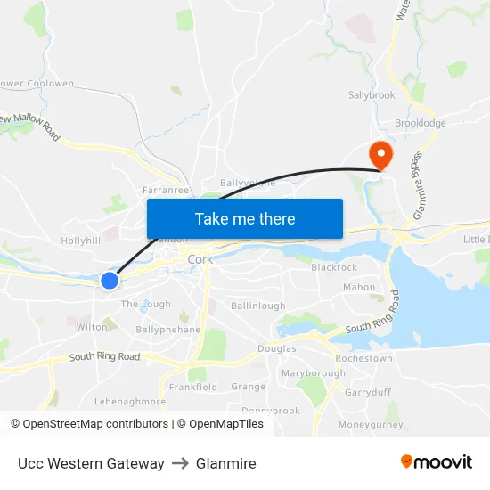 Ucc Western Gateway to Glanmire map