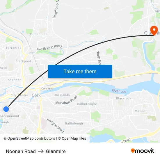 Noonan Road to Glanmire map
