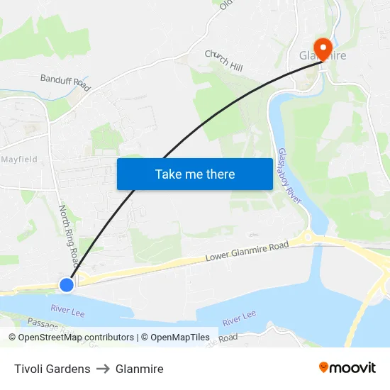 Tivoli Gardens to Glanmire map