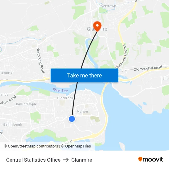 Central Statistics Office to Glanmire map