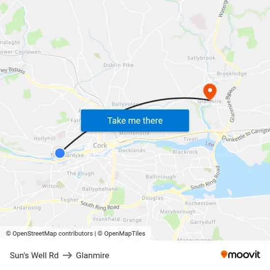 Sun's Well Rd to Glanmire map