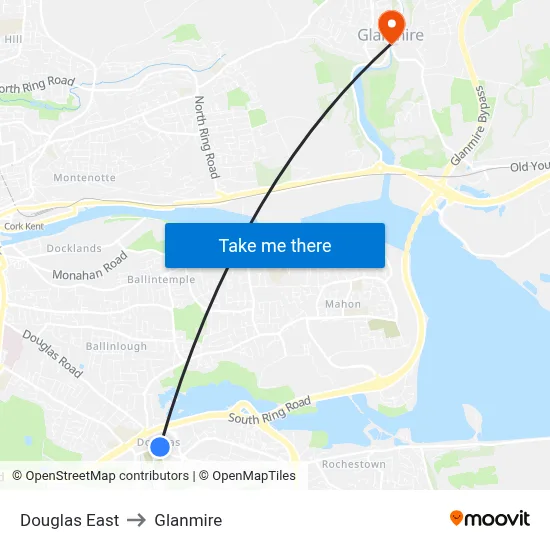 Douglas East to Glanmire map