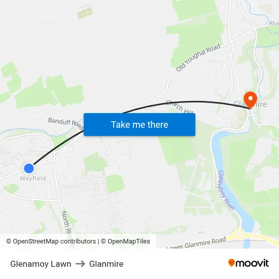 Glenamoy Lawn to Glanmire map
