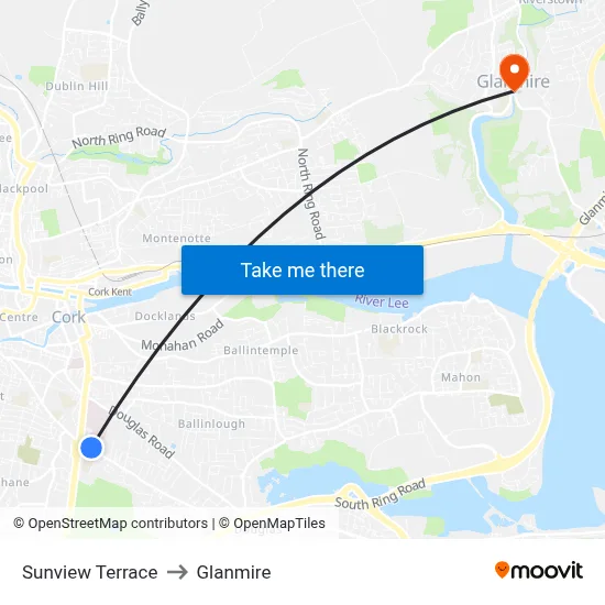 Sunview Terrace to Glanmire map