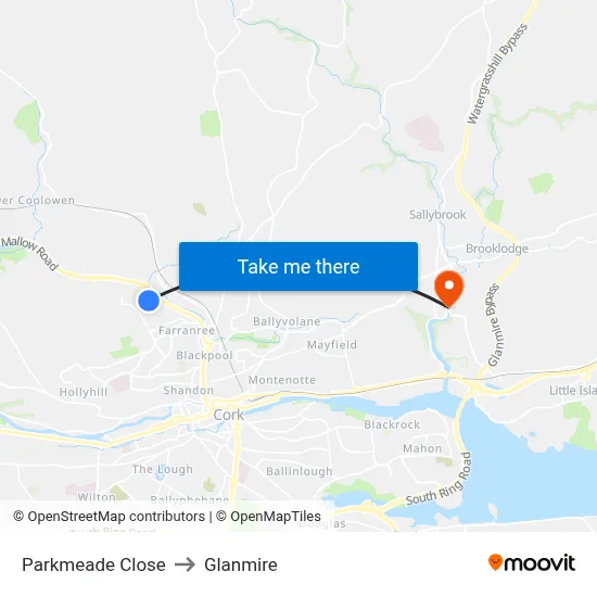 Parkmeade Close to Glanmire map