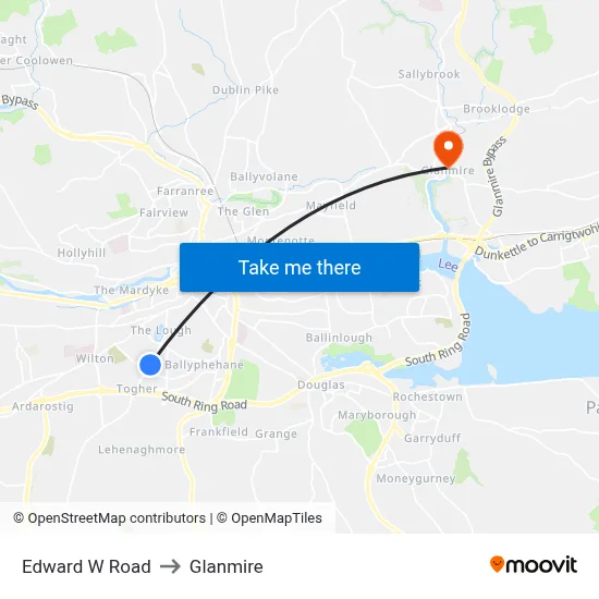 Edward W Road to Glanmire map